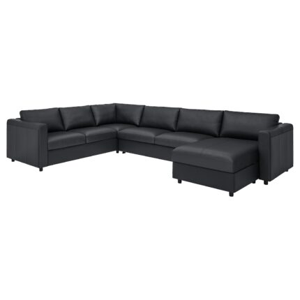 VIMLE Divano letto ang 5 posti/chaise-lon - Grann/Bomstad nero