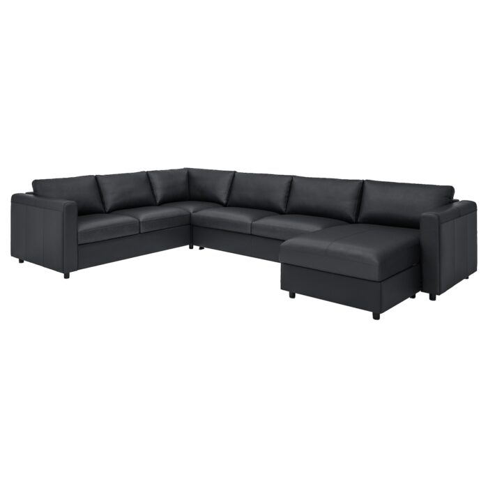 VIMLE Divano letto ang 5 posti/chaise-lon - Grann/Bomstad nero