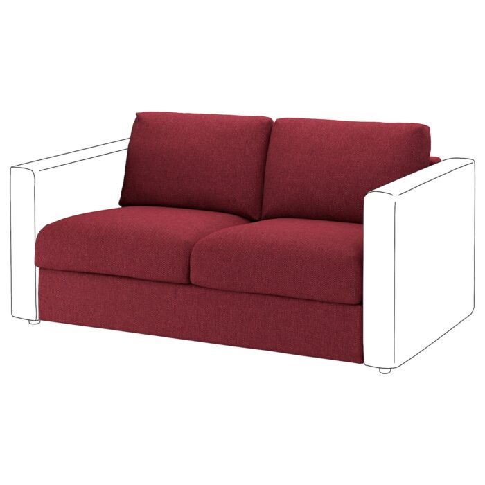 VIMLE Elemento a 2 posti - Lejde rosso/marrone