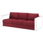 VIMLE Elemento a 3 posti - Lejde rosso/marrone