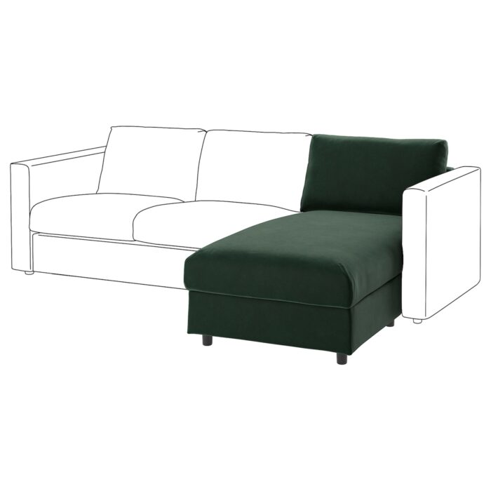 VIMLE Elemento chaise-longue - Djuparp verde scuro